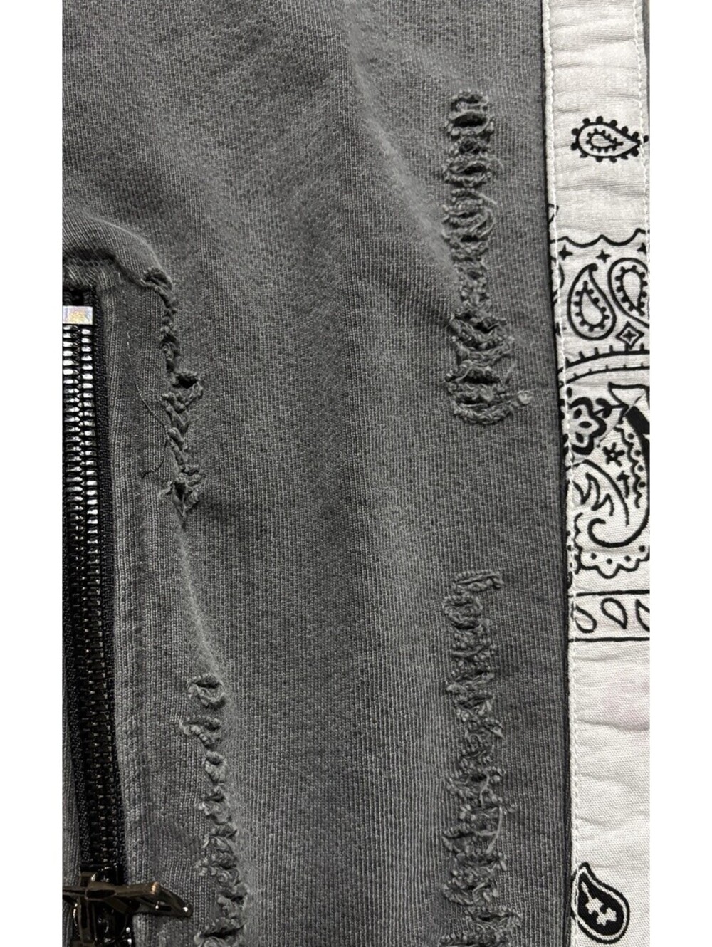 $530 Alchemist Miami Bandana Trim Sweatpants Gray XXL 2XL Side Zip Track Pants - Picture 6 of 8